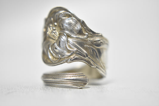 Spoon Ring Daffodil Flower Floral Vintage Sterling Silver Size 6.5