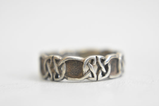 Celtic ring knot thumb band sterling silver women girls Size 6.75