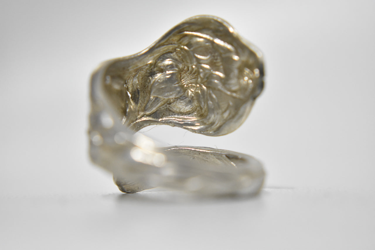 Spoon Floral Flower Ring Vintage Sterling Silver Size 7.25