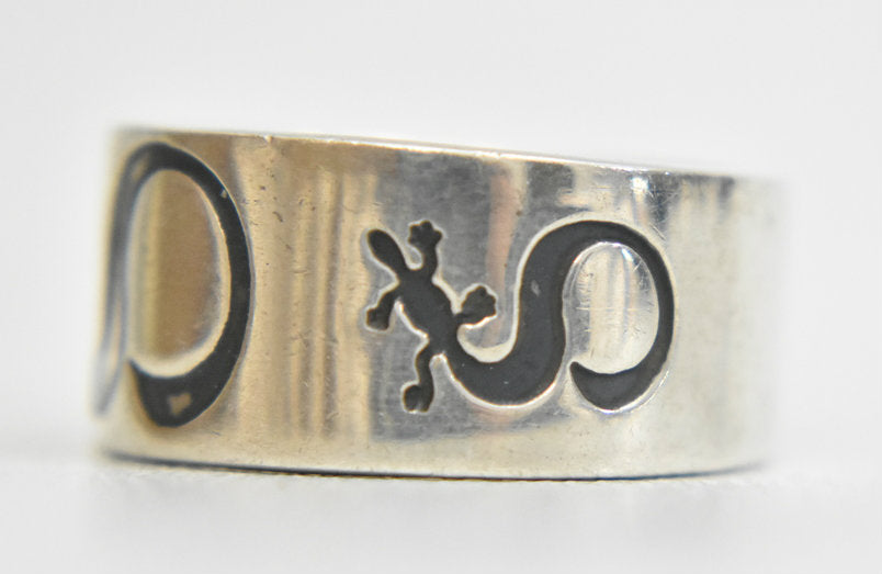 Lizard Ring Gecko Band Sterling Silver Mexico Size 12.25