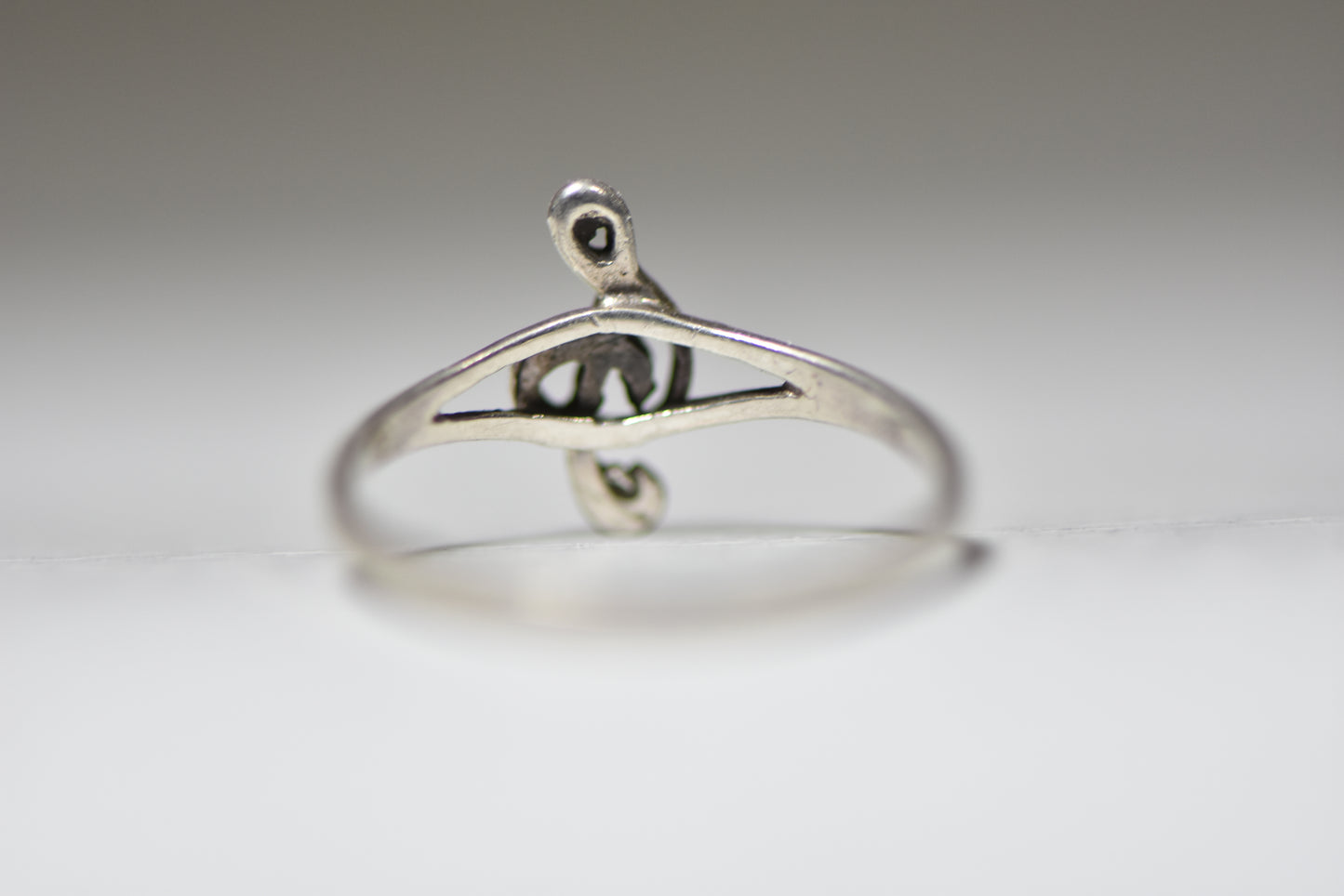 Clef ring size 7.50 musical band sterling silver women girls