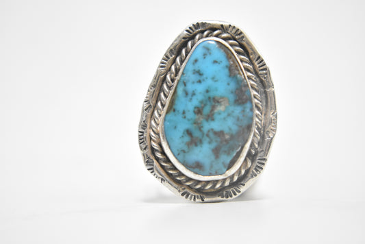 Navajo Turquoise Ring Sterling Silver Southwest Women Size 9.50