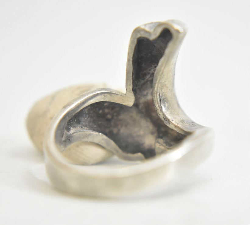 Chunky ring size 7.25 Curve thumb band women sterling silver