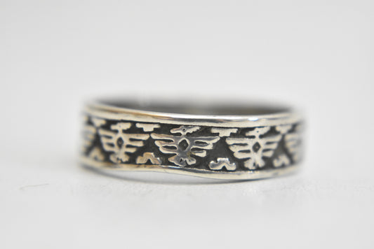 Phoenix ring tribal band sterling silver wedding men Size 11.75