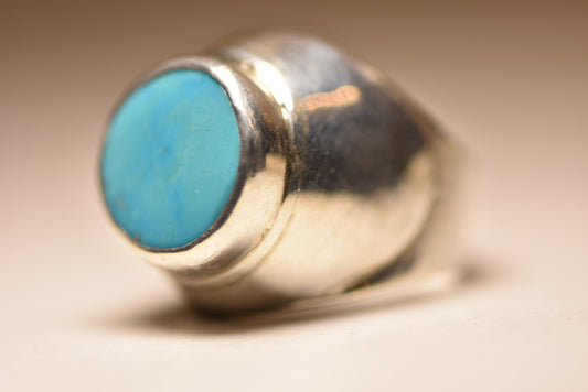 Turquoise ring tribal band sterling silver women men