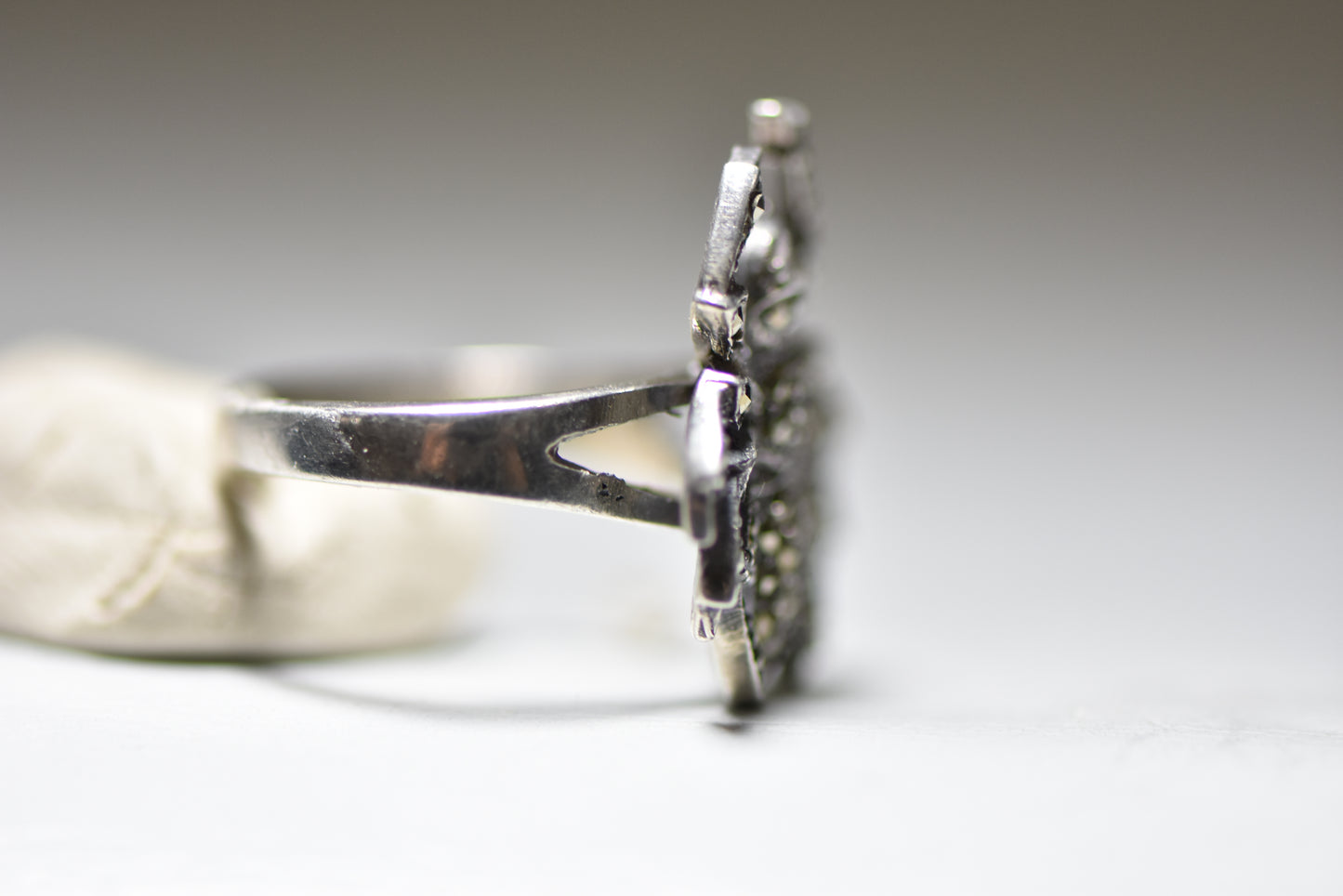 Spider Ring Marcasites black widow tarantula arachnid Halloween sterling silver