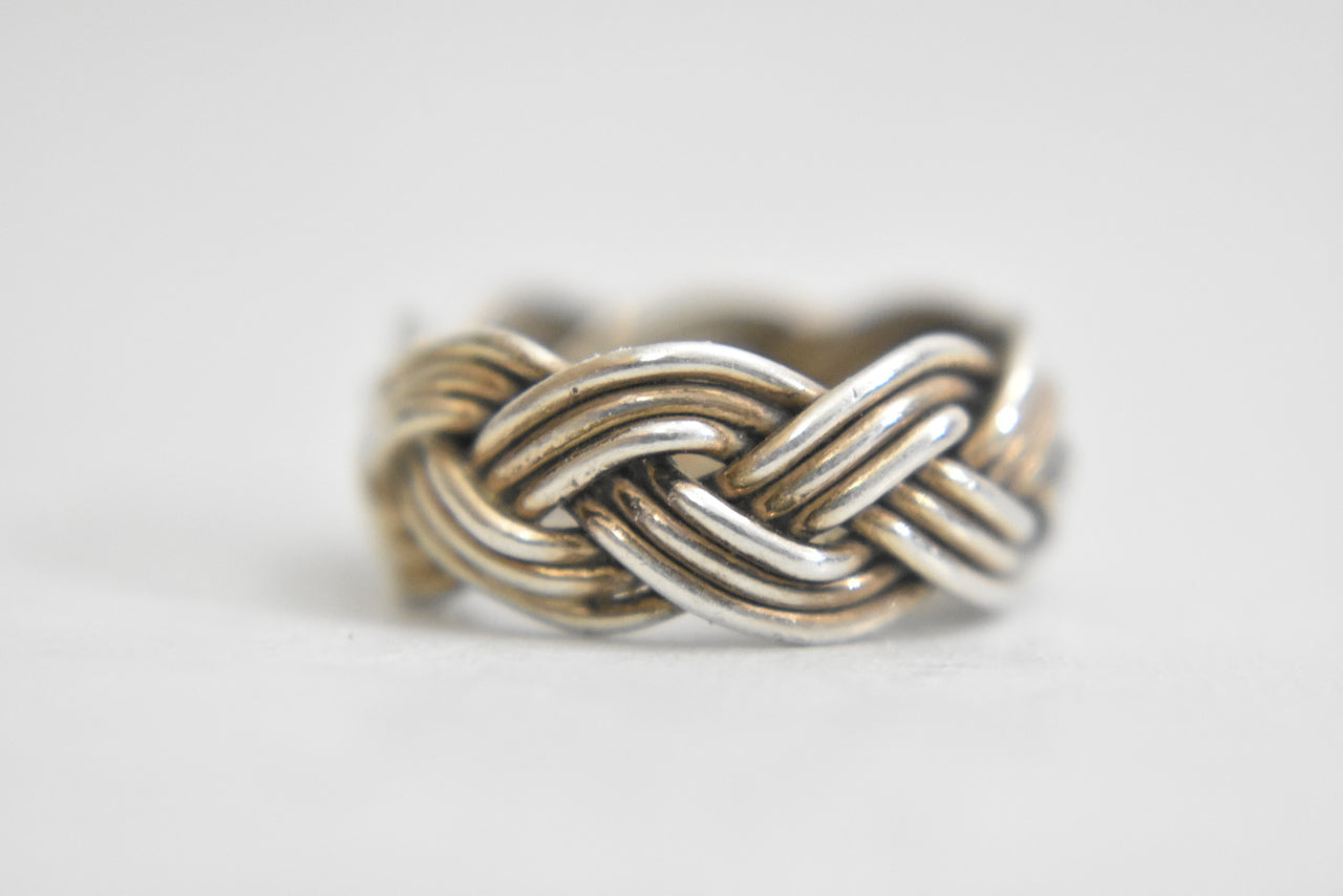 Rope ring Mexico women biker band sterling silver girls boys