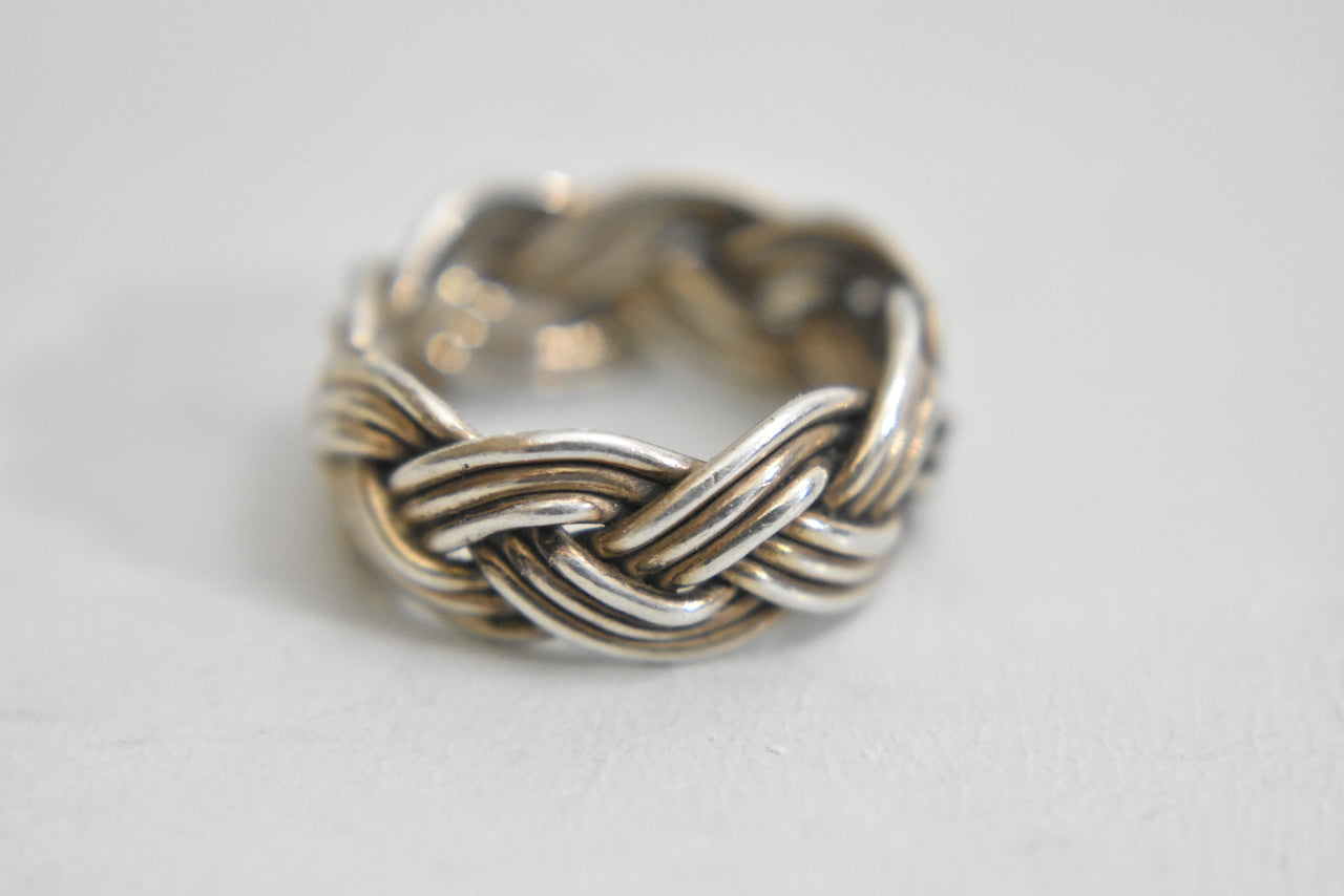 Rope ring Mexico women biker band sterling silver girls boys