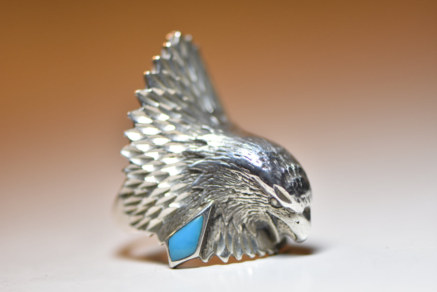 Eagle ring Turquoise tribal southwest women men sterling silver