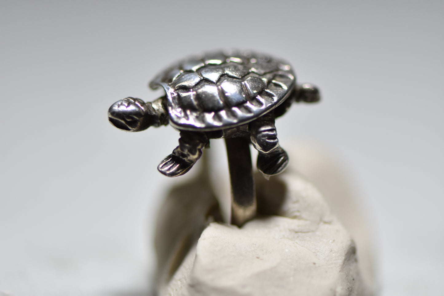 Turtle ring moving tortoise pinky women girls sterling silver