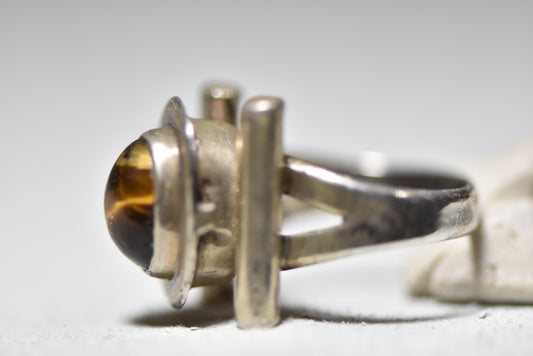 Poison Tiger Eye ring architectural women girls sterling silver