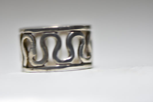 Wave ring wavy pinky band women sterling silver