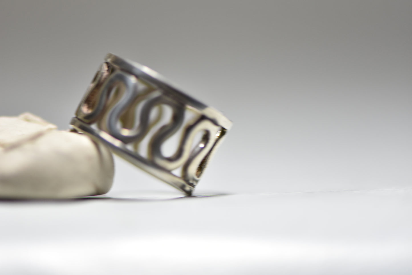 Wave ring wavy pinky band women sterling silver