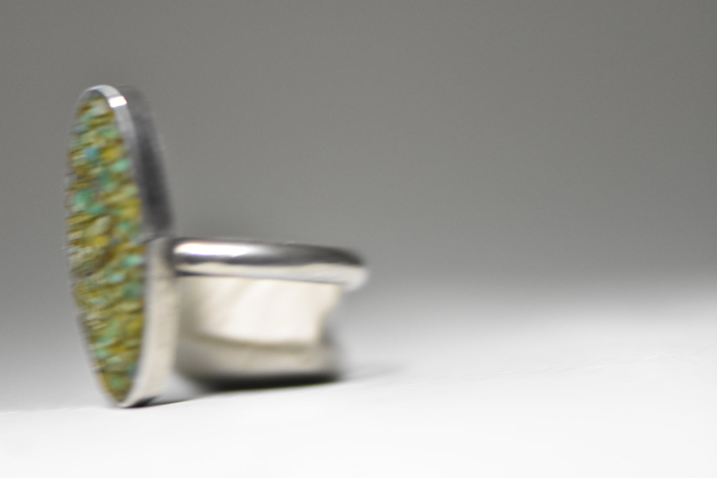 Turquoise chip ring long southwest sterling silver women girls