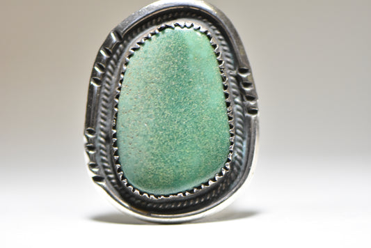 Turquoise ring long Navajo southwest sterling silver