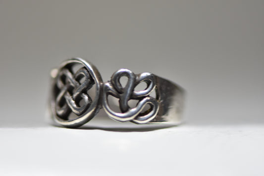 Celtic ring knots band rope women men sterling silver