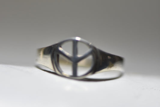 Peace ring love band friendship sterling silver girls pinky children women