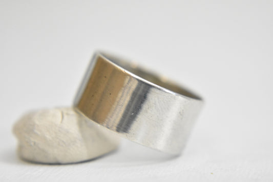 Wedding ring thumb smooth band sterling silver men women Size 8.75