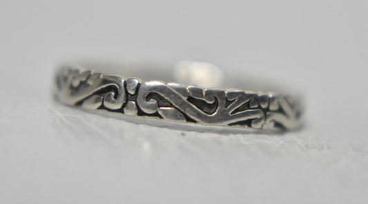Stacker Band Vines Ring Band Vintage Sterling Silver Size 6.75