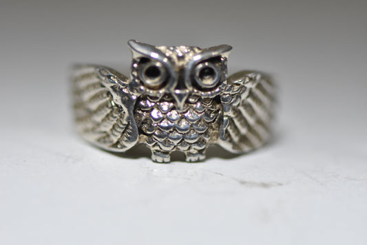 Owl ring spoon band graduation graduate sterling silver women girls