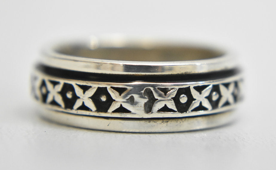 Spinner ring thumb band men sterling silver ring Size 11.50