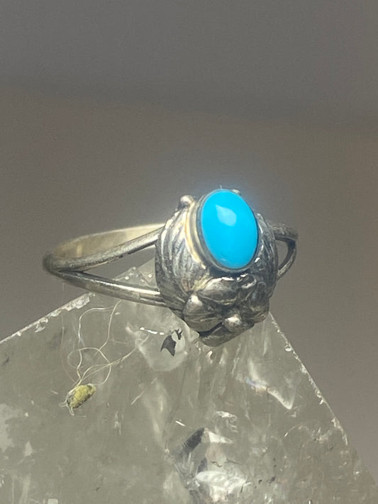 Turquoise ring southwest pinky floral leaves blossom baby children women girls l