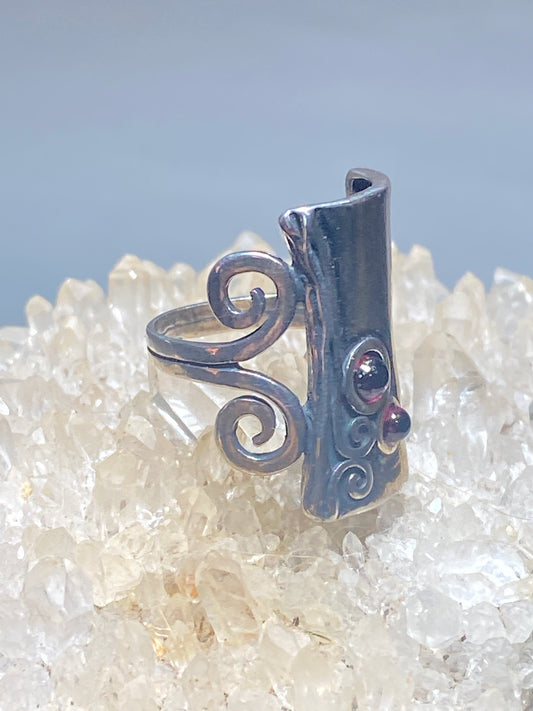 Long floral ring knuckle Israeli sterling silver women girls