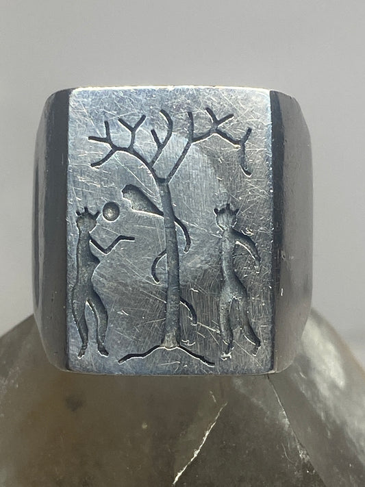 Adam Eve ring size 9 Apple snake tree Mexico southwest  sterling silver women men