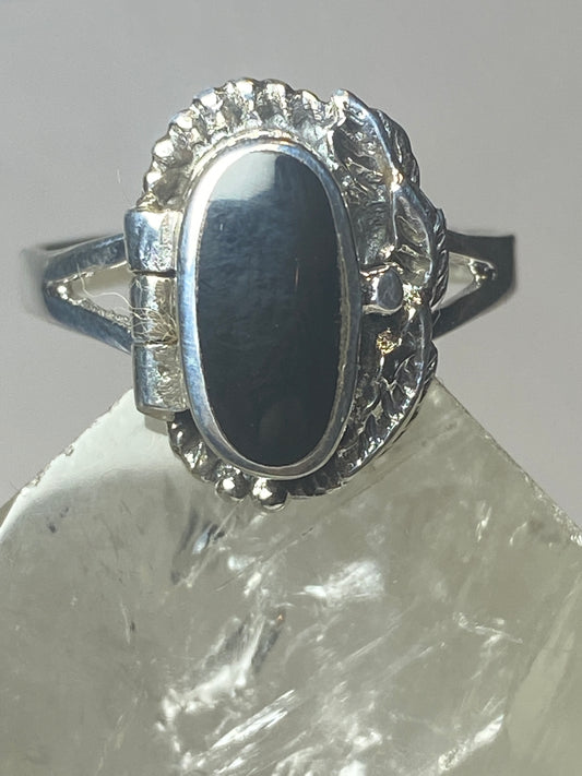 Poison ring onyx sterling silver girls women