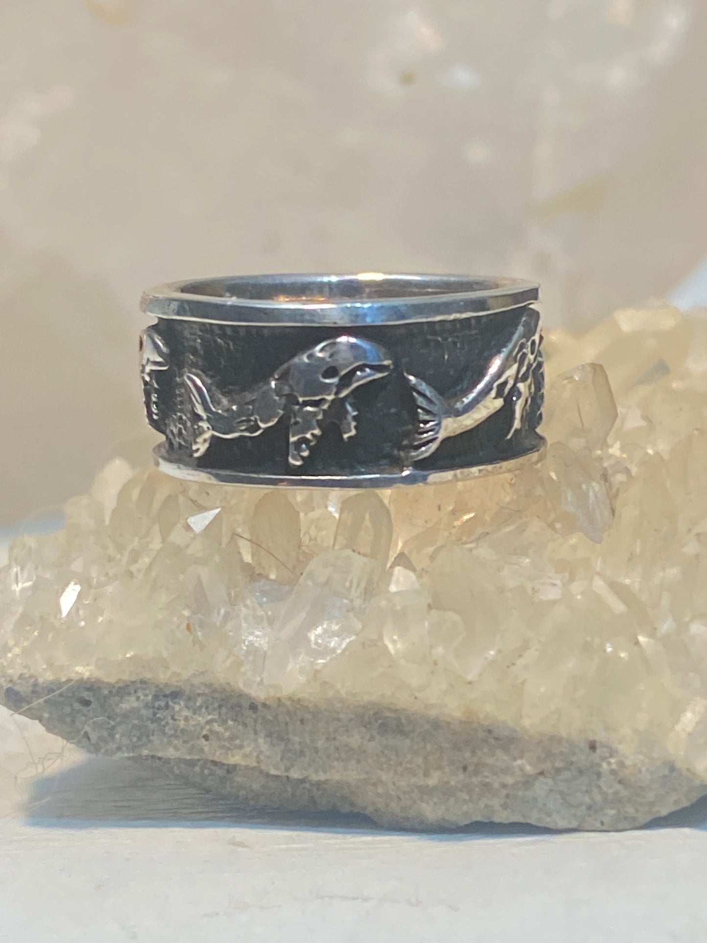 Whale ring size 5.75 southwest pinky  band sterling silver women girls