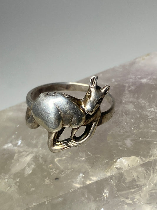Kangaroo poison ring band sterling silver women girls