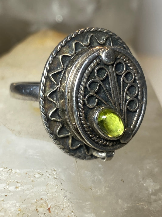 Poison ring size 7.75 filigree band sterling silver women