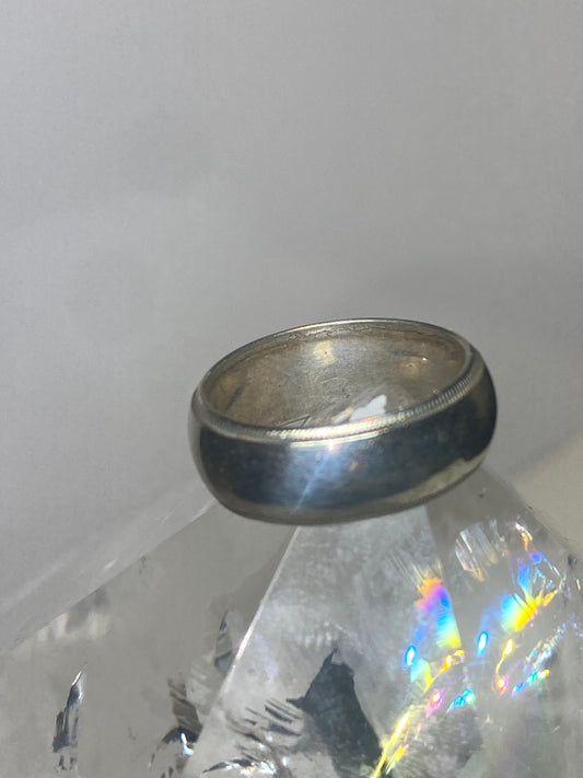 Vintage Plain ring size 7.50 wedding band stacker sterling silver Q
