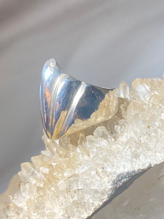 Bulky ring size 5.50 chunky mid century heavy band pinky sterling silver women girls