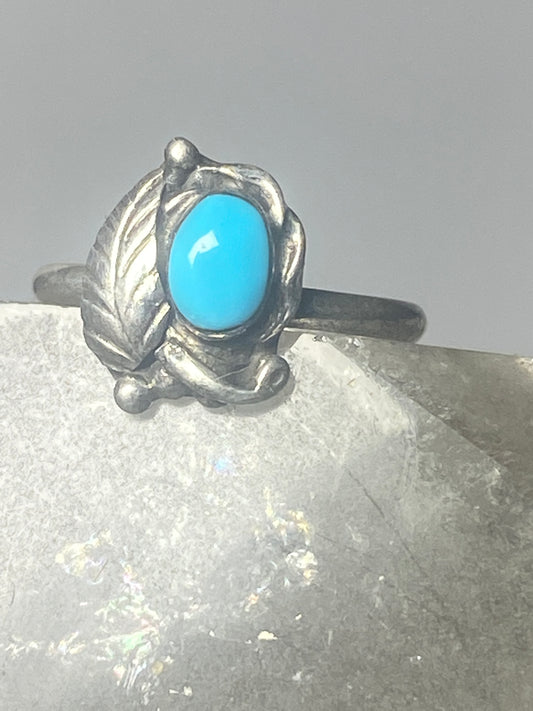 Turquoise ring leaves band southwest sterling silver women girls i
