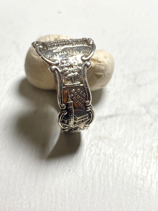 Spoon ring Boston Washington Elm Old South Church band sterling silver