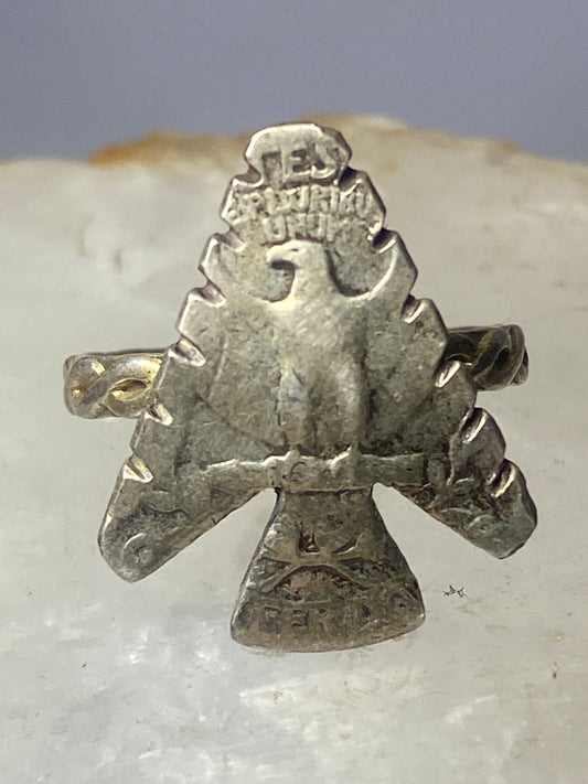 Arrow ring wide eagle coin ring size 10.25 plain southwest sterling silver band women