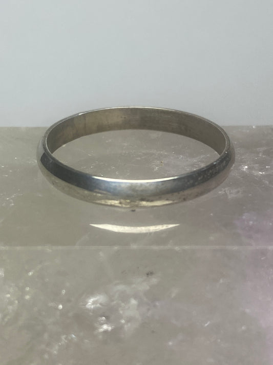 Plain ring wedding band stacker sterling silver women men zq