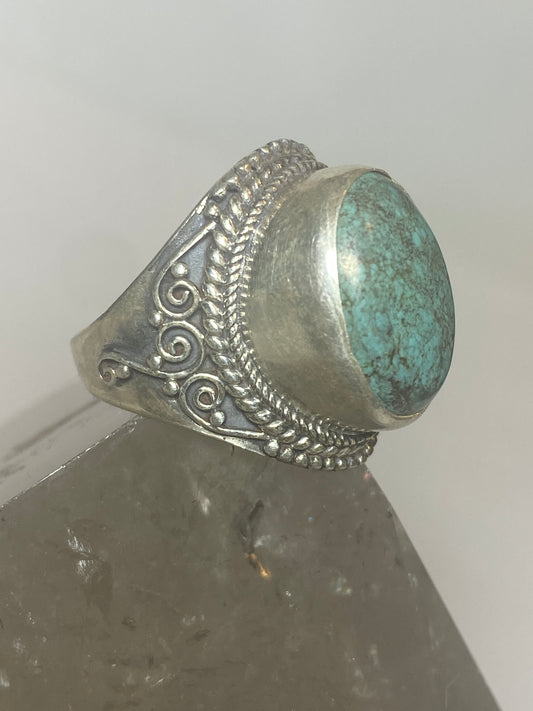 Turquoise ring boho sterling silver women girls