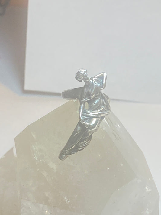 Lady ring art deco nouveau band sterling silver women