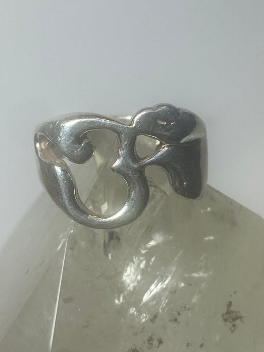 Ohm ring sound off the universe band sterling silver women men