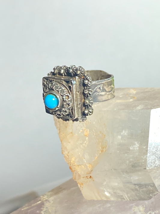 Poison ring floral band sterling silver women