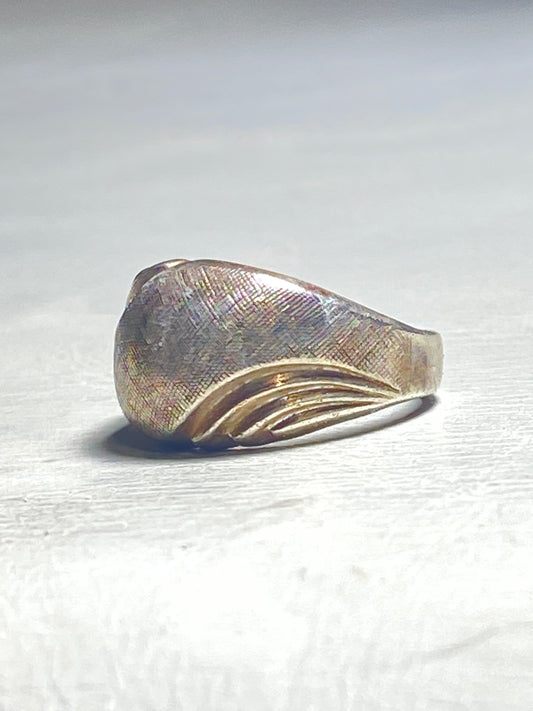 Cigar band size 5.75 ring pinky mid century sterling silver women