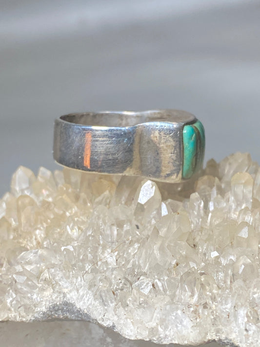 Turquoise ring cobblestone band Navajo southwest sterling silver men women