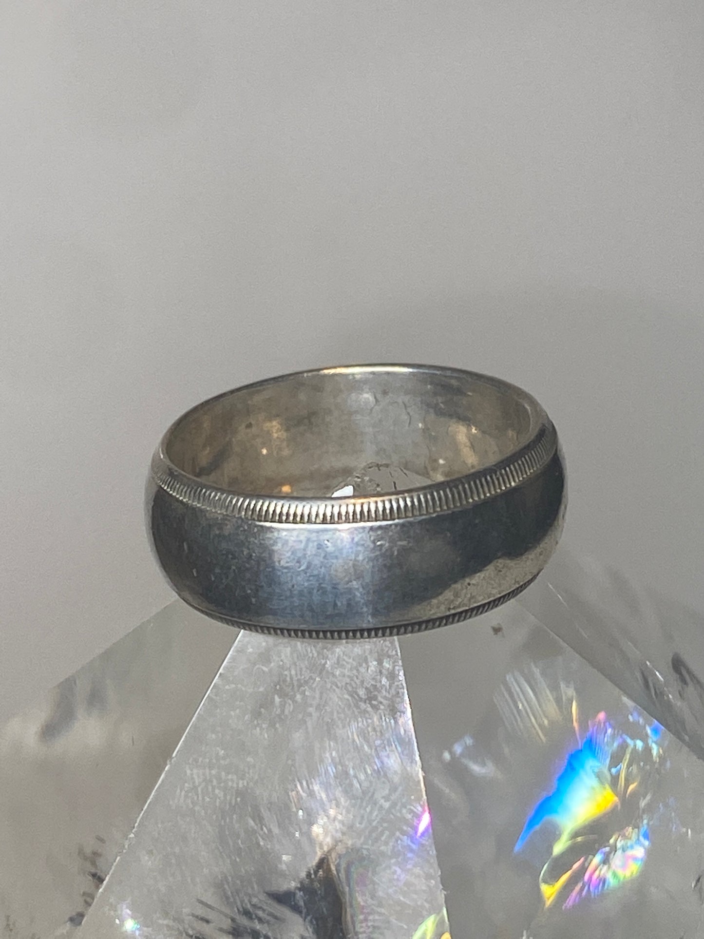 Vintage Plain ring size 5.25 wedding band stacker sterling silver S