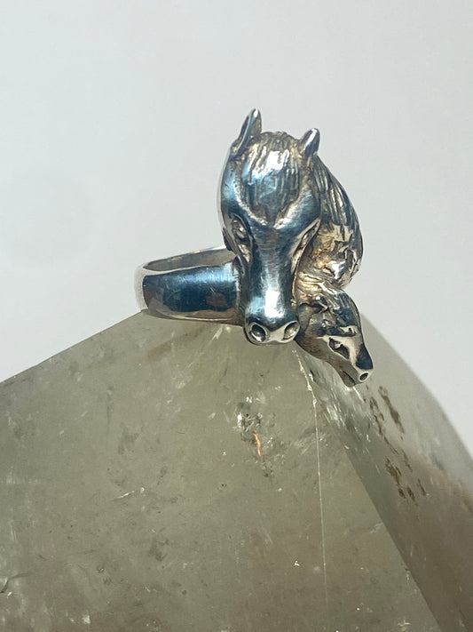 horse ring horses cowgirl pinky band sterling silver women girls