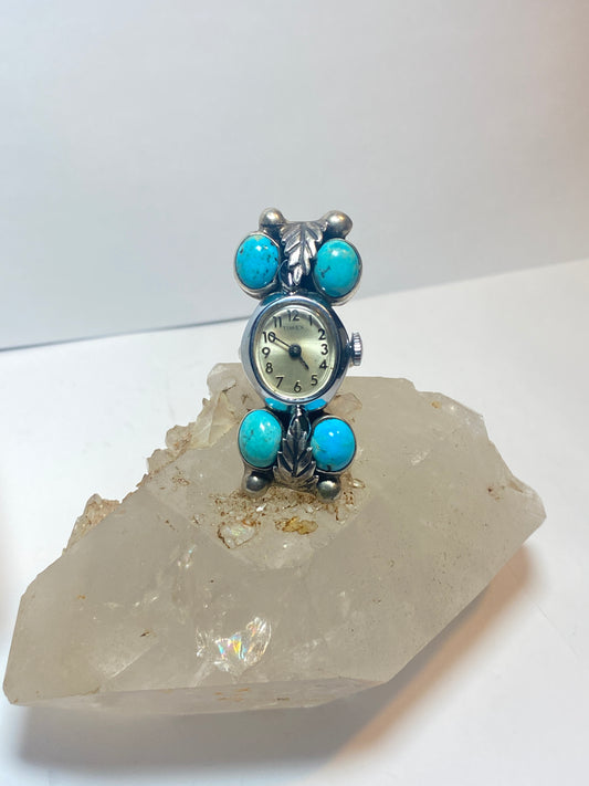 Turquoise ring watch southwest sterling silver women
