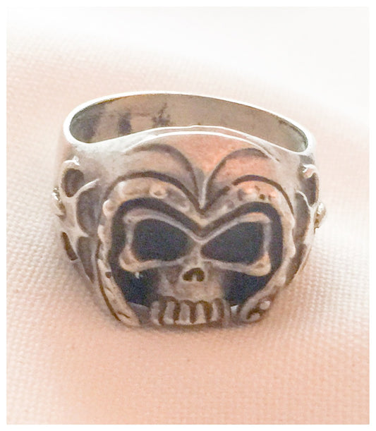 Vintage Skull Ring with Helmet Size 12.5