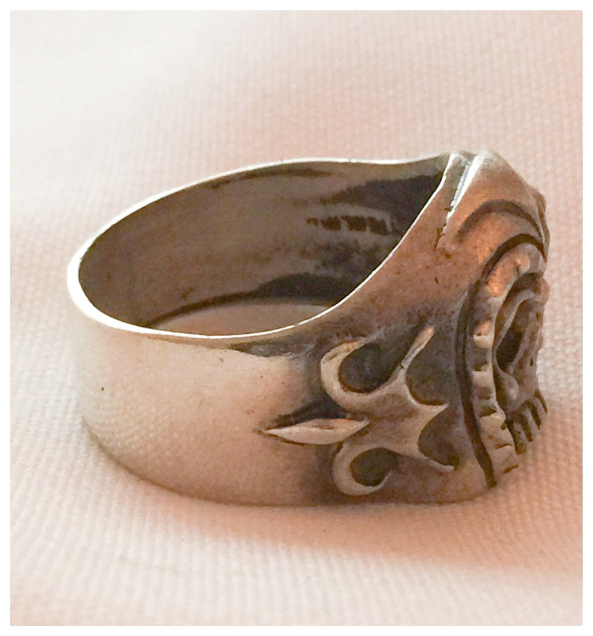 Vintage Skull Ring with Helmet Size 12.5