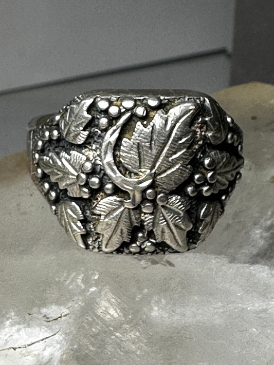 Leaves ring size 16 plus leaves sterling silver men